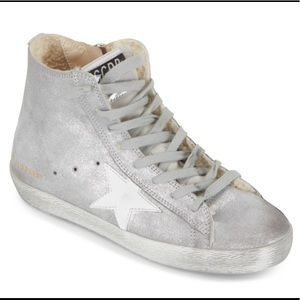GG francy sneakers with shearling in silver